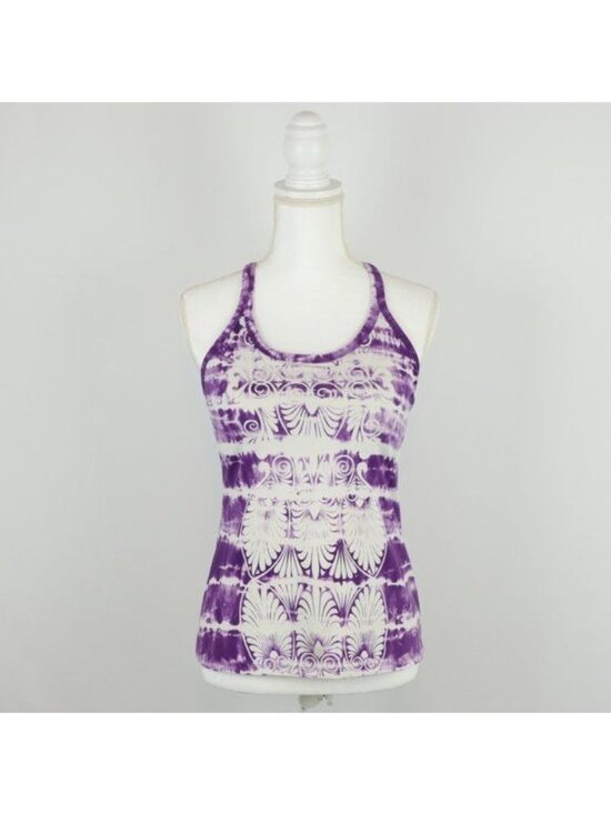 Athleta Tops - Athleta Women's Small Purple & White Tie Dye Racerback Athletic Support Tank Top